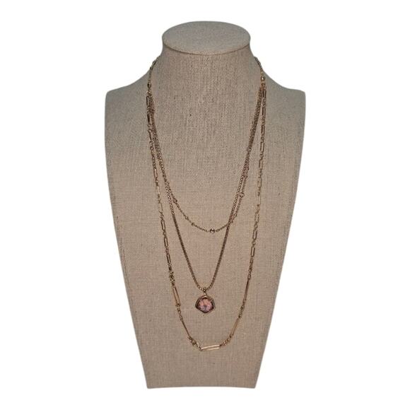 Kendra Scott Vanessa Multi-Strand Necklace in Peach Ombré, Rose Gold-Plated New - Picture 4 of 12